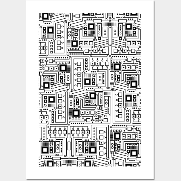 Circuit Board Cyber CPU Computer Scientist PC Mainboard Technology Shirt Gift Wall Art by Bohnenkern